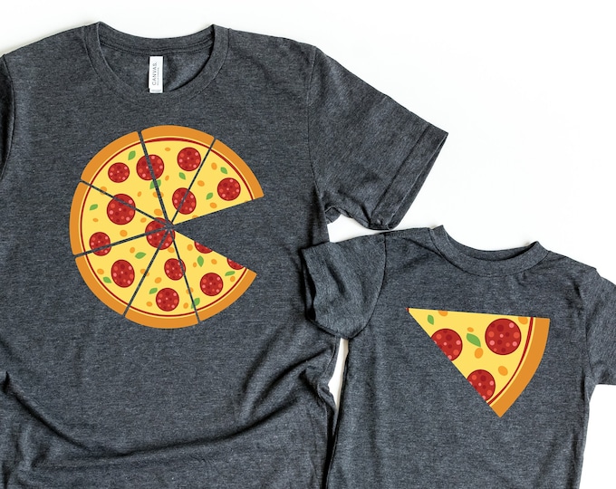 Funny Fathers Day Shirt,Pizza T-Shirt, Fathers Day Gift, Pizza Matching Family Shirt, Pizza and Pizza Slice, Pizza Shirts Set