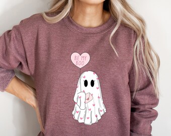 Be My Boo Sweatshirt, Ghost Sweater, Valentines Day Hoodie, XOXO Sweatshirt, Women Valentines Day Sweatshirt, Heart Sweatshirt