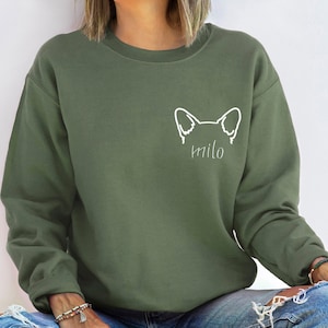 Custom Pet Ears Sweatshirt,Custom dog name,Gift for dog owners,Dog Mom Sweatshirt,Dog Lover Sweatshirt,Pet Lover Sweatshirt