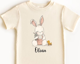 Custom Kids Easter Shirt, Custom Name Bunny Shirt,Easter Kids Shirt, Custom Easter Rabbit Boy Toddler Tee, Cute Easter Bunny Shirt