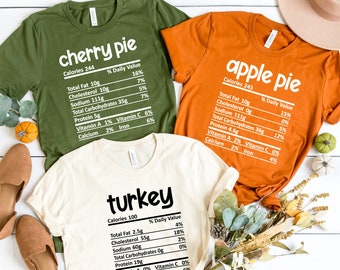 Nutrition Thanksgiving Food Shirts, Matching Thanksgiving Shirts, Funny Thanksgiving Shirts, Thanksgiving Food Shirt, Easter Food Shirt,
