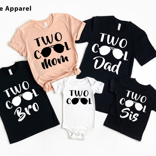 Two Cool Birthday Shirt,Two Cool Family Shirt,Two Cool Shirt, 2nd Birthday Boy,Matching Family Shirt, Birthday Shirt, Personalized Birthday