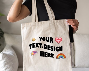 Custom Tote Bag, Personalized Tote Bag For Shopping Bulk Custom Text Tote