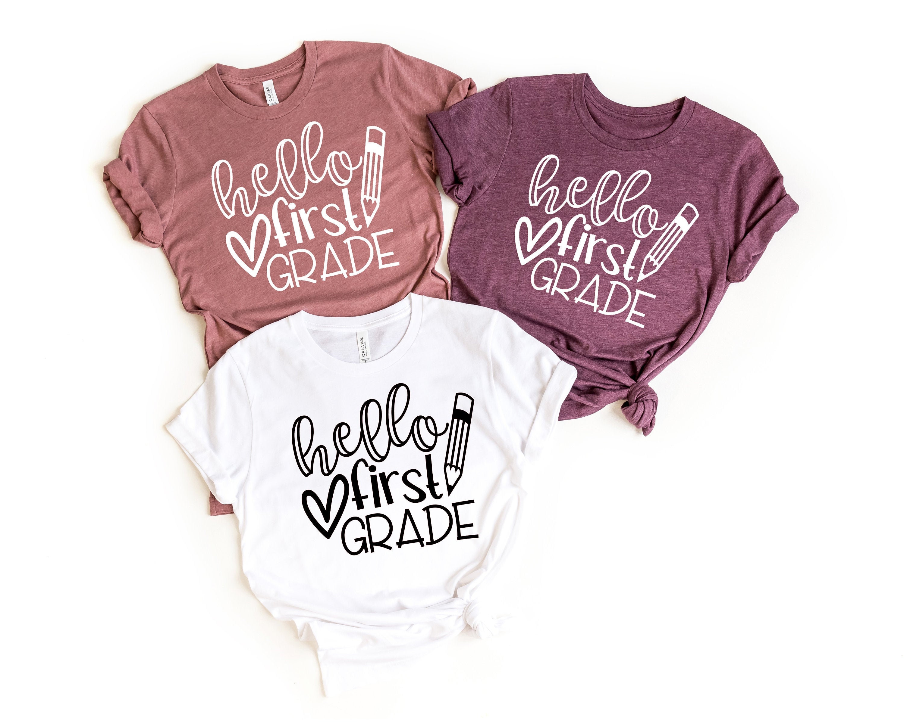 Hello First Grade Shirt, Back to School Shirt, Teacher Shirt,First Grade Teacher Shirt, First Day Of School Shirt,Hello First Grade