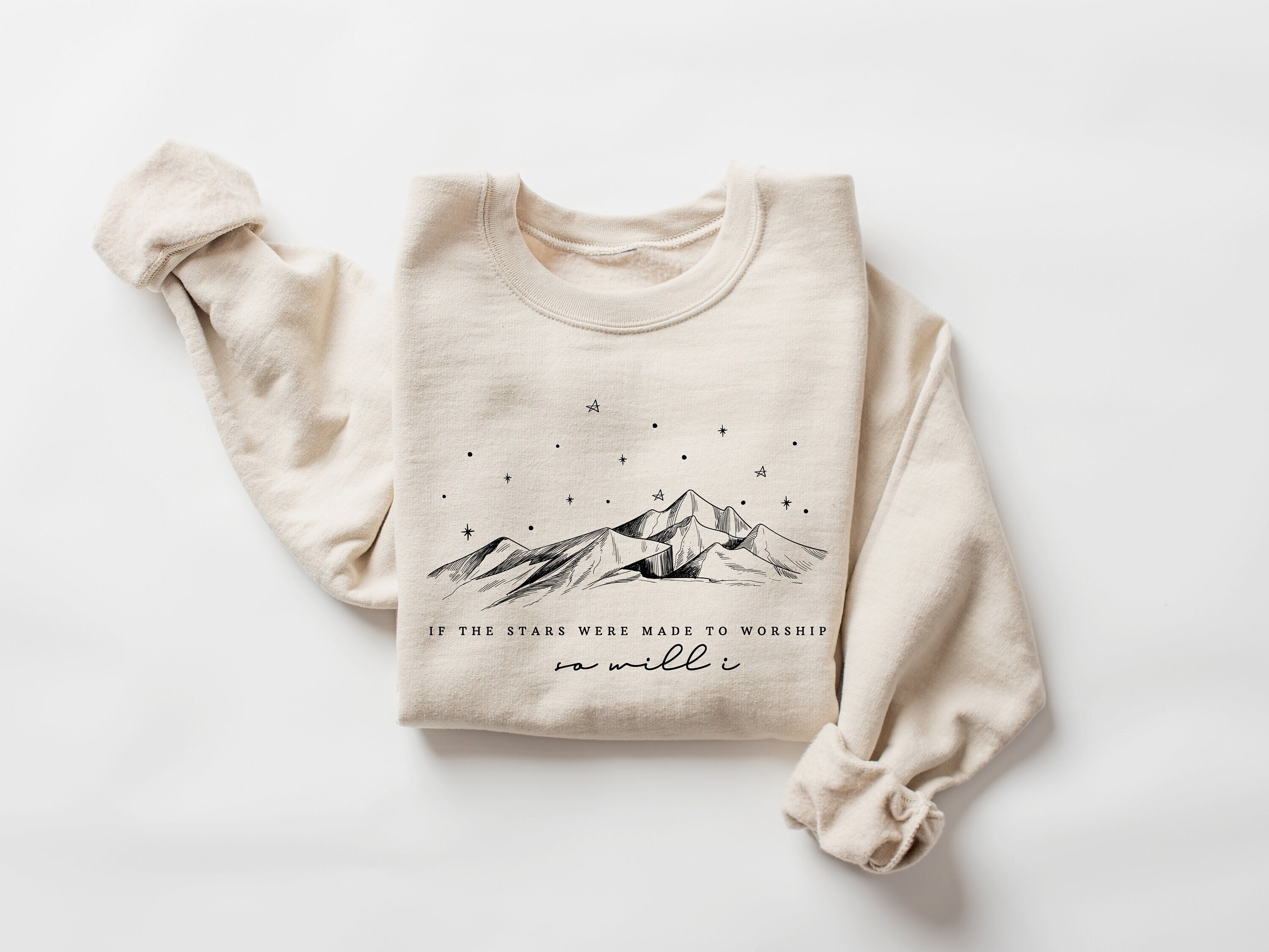 Bible Verse Shirt, Christian Tshirt, If the Stars were made to Worship So will I, Christmas Sweatshirt Womens, Christianity Tee