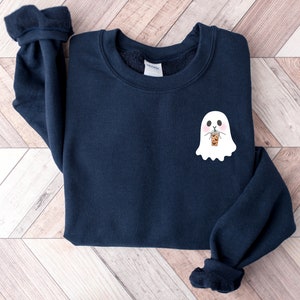 Halloween Pocket Size Ghost Shirt, Little Ghost Coffee Tee,ghost Pocket ...