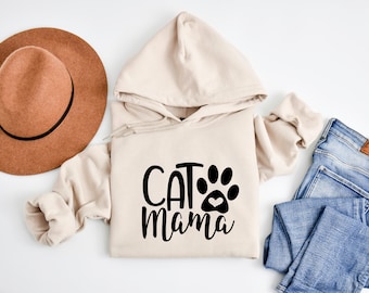 Cat Mama Hoodie, Cat Mom Hoodie, Cat Mama Shirt, Cat Mom Shirt, Cat Shirt, Cat Lover Gift, Mother's Day Gift For Mom, Unisex Womens Hoodie
