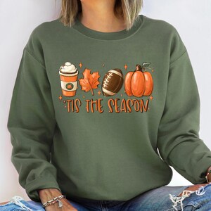 Tis The Season, Fall Coffee Shirt, Hot Coffee Shirt, Coffee Lovers Shirt, Fall Shirt, Pumpkin Latte Drink, Thanksgiving,Pumpkin Spice Shirt Bild 2