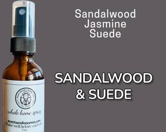 Sandalwood & Suede Scented  Scented Strong and Long Lasting Room Spray, Handmade Air Freshener