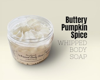 Buttery Pumpkin Spice Whipped Body Soap, Moisturizing Shave Cream