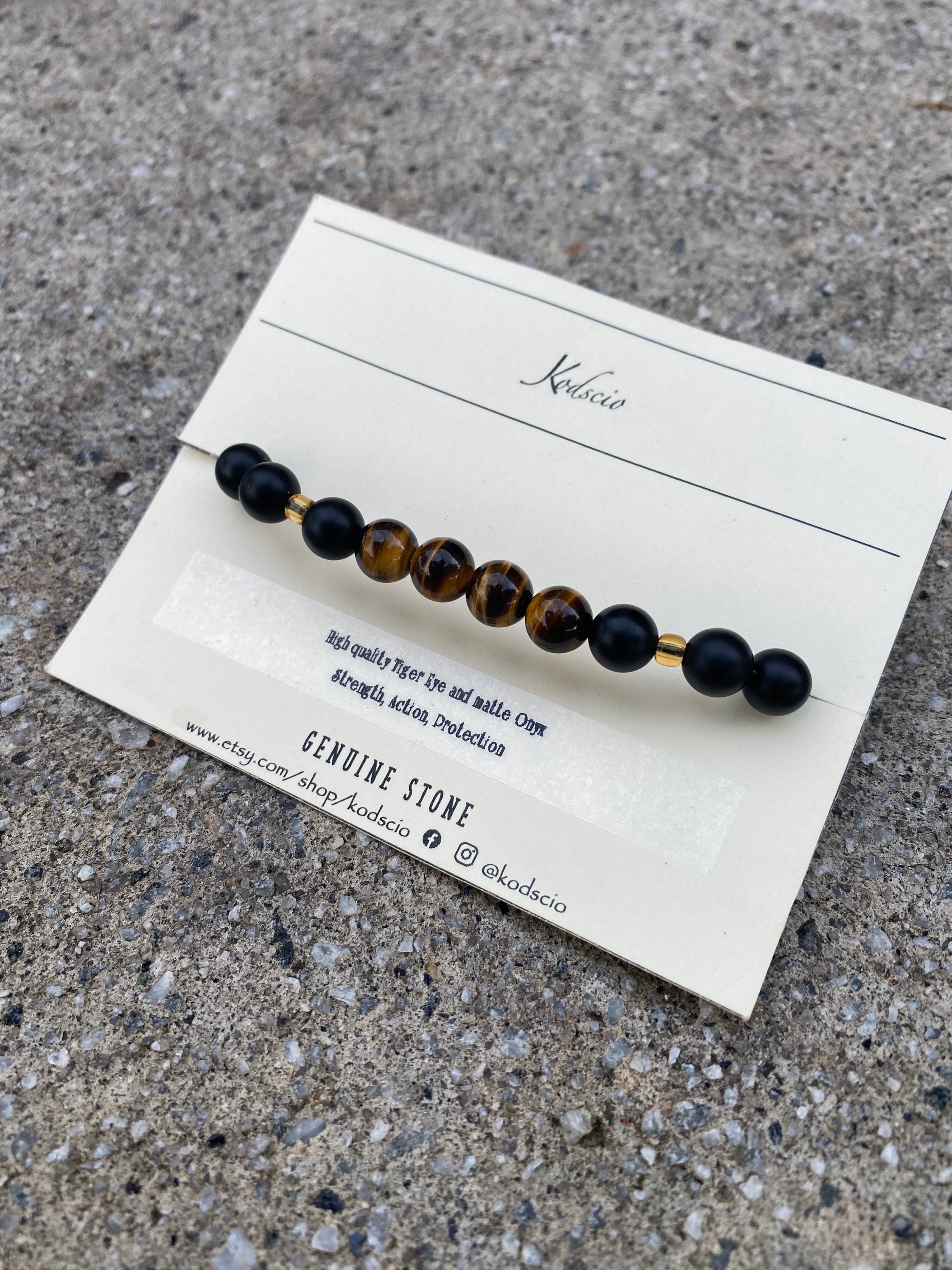 High Quality AAA Grade Tiger Eye and Matte Onyx Bracelet - Etsy