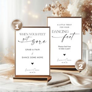 Slippers Sign for Wedding, Treat For Dancing Feet Card, Comfy Shoes Signage, Personalised Flip Flops Sign, Wedding Favours Print