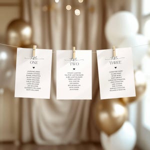Wedding Seating Plan Cards, Find Your Seat, Wedding Table Plan Cards, Minimalist Wedding Seating Chart, Top Table Numbers Setting Cards (T1) image 5