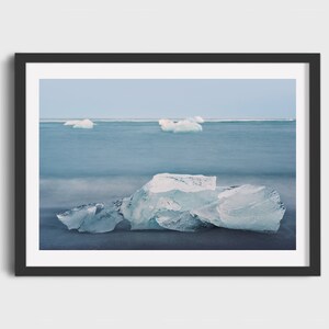 Iceberg in Islanda, Natura islandese, Paesaggio balneare, Stampa d'arte, Decorazione d'arte da parete, Regalo dall'Islanda, Giclée