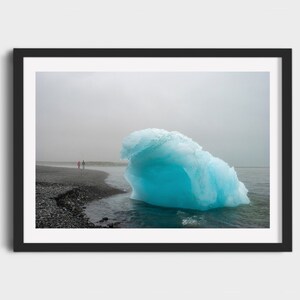 Iceberg, Blocchi di ghiaccio, Natura islandese, Paesaggio balneare, Stampa d'arte, Decorazione d'arte da parete, Regalo dall'Islanda, Giclée