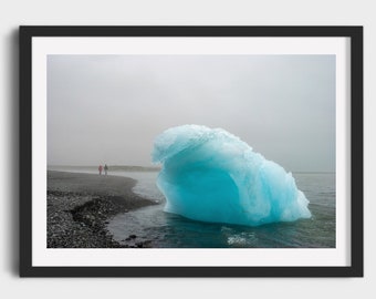 Iceberg, Ice Blocks, Iceland Nature, Seaside Landscape, Fine Art Print, Wall Art Decor, Gift from Iceland, Giclée