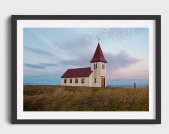 Hellnar Church, Snaefellsnes Peninsula, Scandinavian Landscape, Fine Art Landscape Print, Gift from Iceland, Giclée