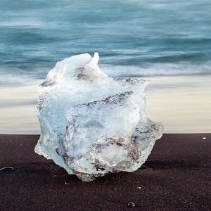 Iceberg sulla Diamond Beach, Decorazione murale, Natura islandese, Stampa paesaggistica, Stampa d'arte