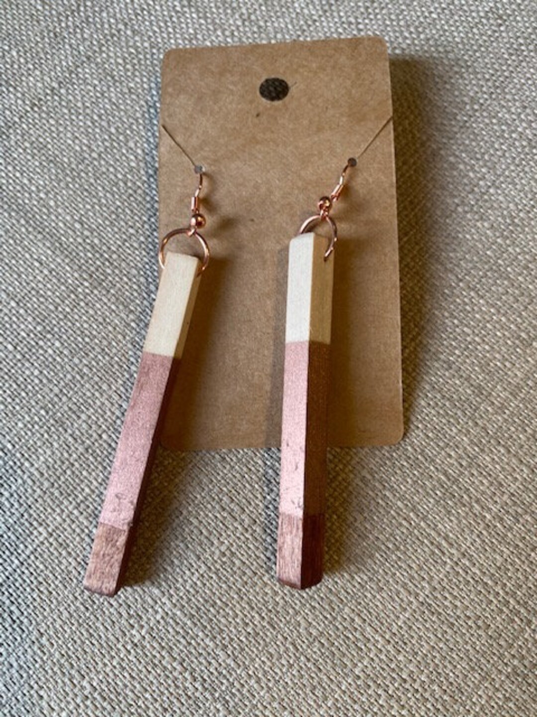 Handmade Basswood Earrings, One of a Kind, BOHO, Dangle, Natural Wood