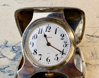 Silver Tiffany Travel Clock 1930's - 8 Day movement  - working still!