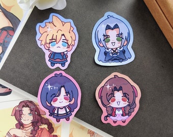 FFVII Silly Character Sticker, Skrunkly Cloud Strife, Tifa Lockhart, Aerith Gainsborough, Sephiroth, FF7 Final Fantasy 7 Remake Rebirth