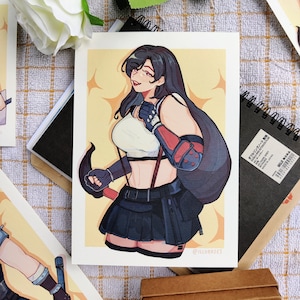 A6,A5 PRINT, FFVII Tifa Lockhart, Mini Art Print, FF7, Final Fantasy 7 Remake Rebirth, gift deco