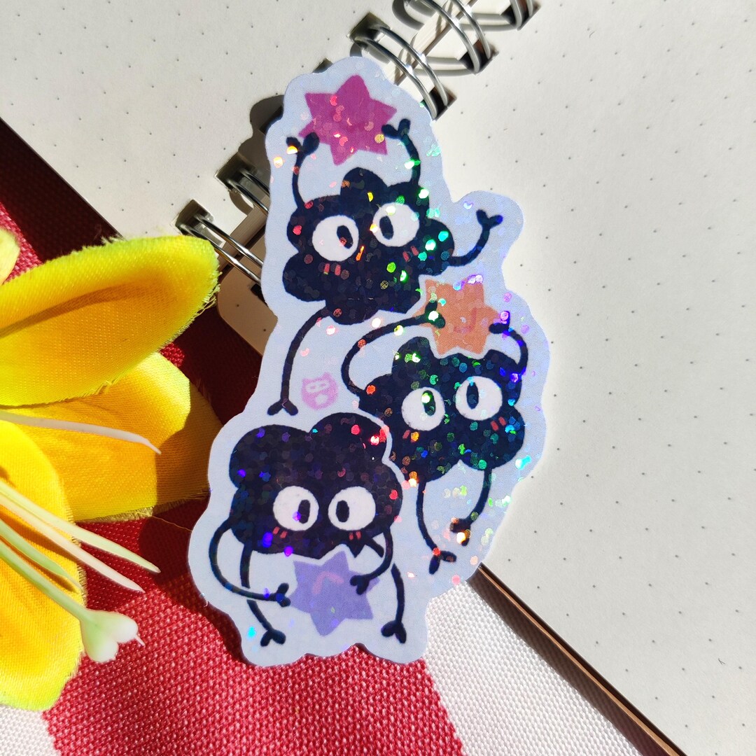 STICKER Dust Sprite, Konpeito, Little Guy,holographic Glitter,glossy ...
