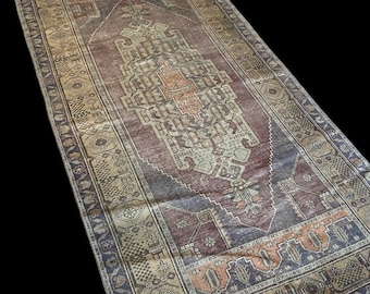 Vintage Anatolian Muted Neutral Rug 7.2' x 3.5'