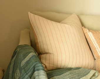 Chloe- Woven White and Rust Pillow Cover