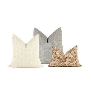 Grau Ivory Blumen Kissen Kombination