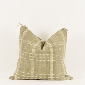 Natalie- Woven Beige Sage Green Pillow Cover