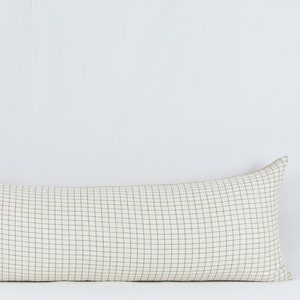 Rebekkah Long Lumbar- Woven Cotton Window Pane Pillow Cover