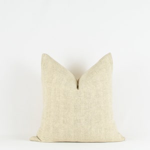 Eureka- Beige Sand Color Linen Cotton Pillow Cover