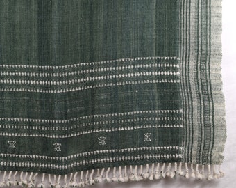 ChameleCoverlet - Dark Seafoam Green Wool Coverlet. Handwoven Throw, Fall Decor, Spring Decor, Summer decor, Spring home refresh