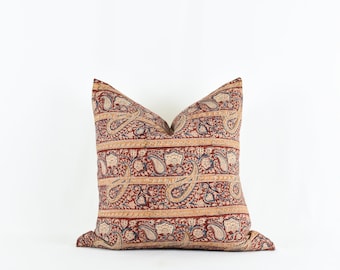 Rachael - Block print paisley pillow Modern Farmhouse California Cool Modern Bohemian