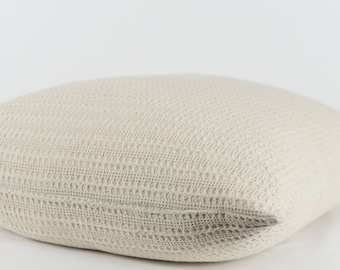 Nimbus- Ivory Woven Cotton Pillow Cover