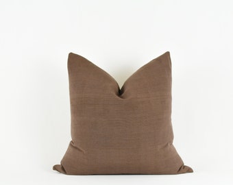 Juliet Brown - Woven Dark Brown Solid Pillow Cover