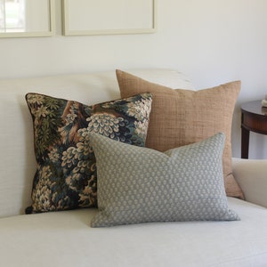Botanical Tapestry Pillow Cover: Brown Velvet Piping, Forest Print image 5