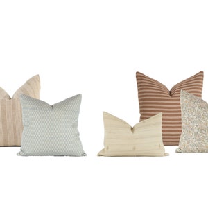 Floral Pillow Cover Set: Linen, Silk & Cotton - Made in USA