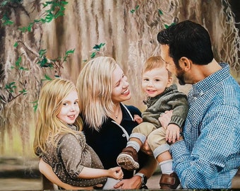 Family portrait painting from photo, Loved one portrait, Commission painting, Custom family portrait painting, Daughter portrait