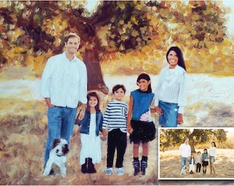 Custom oil painting from photo, Loved one portrait, Painted family portrait hand made, Custom family portrait, Commission painting