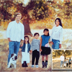 Mom Christmas Gift from Daughter, Painted family portrait from photo, Custom oil portrait, mother gift christmas from daughter image 5