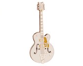 Gretsch White Falcon Guitar Pin Badge by Geepins Stunning Miniature Brooch 52 mm Presented in Beautiful Guitar Case Box Perfect Gift