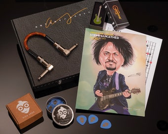 Steve Lukather Axe Guitariste Légende Coffret | Objets de collection exclusifs pour guitaristes | Comprend un cours de guitare Lukather complet GRATUIT