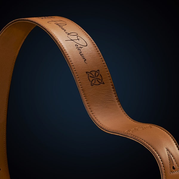 Dat Strap Personalised Wide Leather Guitar Strap | for Electric, Acoustic, Classical & Bass Guitar | Padded for Extra Comfort | 3 x Colours