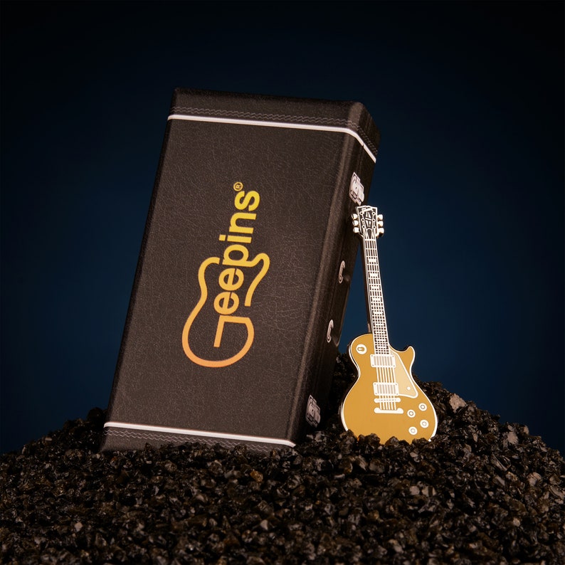 Heritage Guitar Pin Badge by Geepins Stunning Miniature Guitar Pin Brooch 52 mm Presented in Beautiful Guitar Case Box Perfect Gift image 9