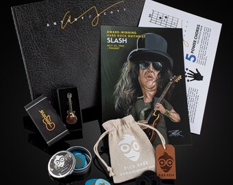 Slash Axe Legend Guitarist Gift Box Set | Featuring Exclusive Collectibles for Guitar Players | Includes a FREE Complete Slash Guitar Course