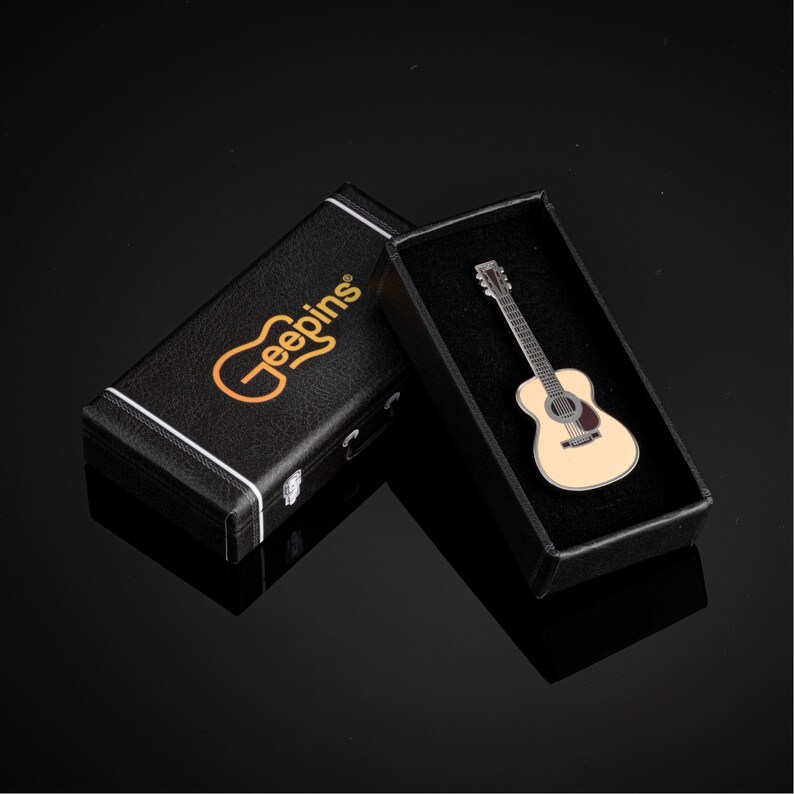 Guitar Gift Box Set Includes 1 x Pick Geek Pick Set 1 x Geepin Guitar Pin Broach with Gift Box 2-Pack Micro-fibre Polish Cloth Set image 6