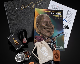 BB King Axe Legend Guitarist Gift Box | Featuring Exclusive Collectibles for Guitar Players | Includes a FREE Complete BB King Guitar Course