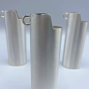 Premium Blank Lighter Cover / Sleeve / Case -  Silver for J6 Bic, With Top Notch and Hook,  Or Rainbow with Logo and Chain for J5 Bic